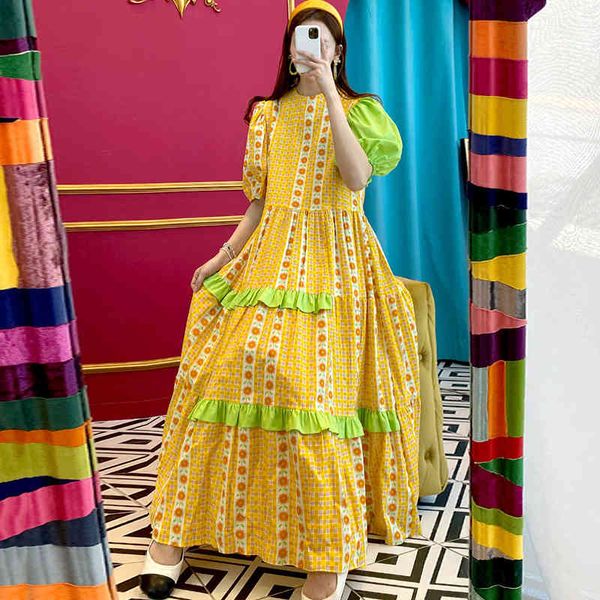 women beach traveling yellow printed ruffles robe dress o-neck short puff sleeve loose fashion summer 16f1305 210510, Black;gray
women beach traveling yellow printed ruffles robe dress o-neck short puff sleeve loose fashion summer 16f1305 210510, Black;gray