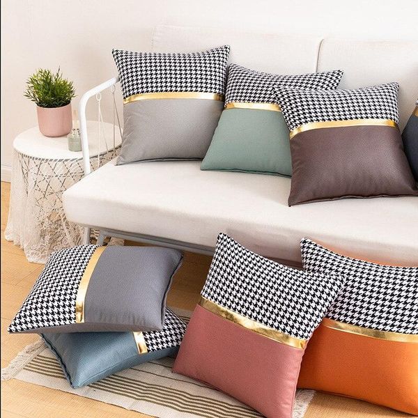 cushion/decorative pillow 45x45cm/55x55cm fashion pu leather tech cloth cushion covers decorative sofa cover houndstooth patchwork
cushion/decorative pillow 45x45cm/55x55cm fashion pu leather tech cloth cushion covers decorative sofa cover houndstooth patchwork