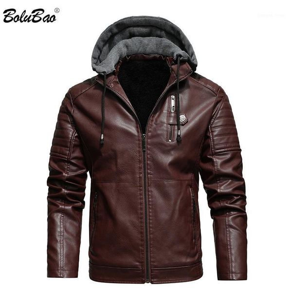 men's fur & faux bolubao 2021 hooded leather jackets men winter brand fashion pu jacket plus velvet warm coat, Black
men's fur & faux bolubao 2021 hooded leather jackets men winter brand fashion pu jacket plus velvet warm coat, Black