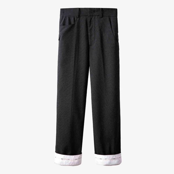 women pants capris color matching striped suit vintage casual long trousers 210430, Black;white
women pants capris color matching striped suit vintage casual long trousers 210430, Black;white