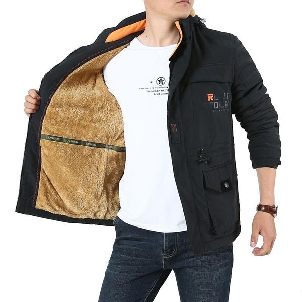 men's jackets winter bomber casual hiking windbreaker hooded coats male outdoor fleece warm army cargo clothing, Black;brown
men's jackets winter bomber casual hiking windbreaker hooded coats male outdoor fleece warm army cargo clothing, Black;brown