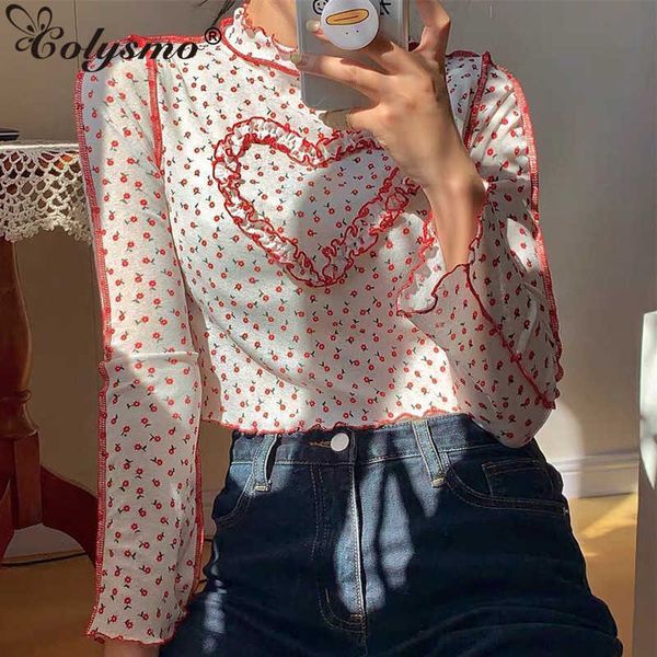 colysmo floral blouse women ruffled flare sleeve patchwork slim fit sweet hollow out crop ladies casual chic streetwear 210527, White
colysmo floral blouse women ruffled flare sleeve patchwork slim fit sweet hollow out crop ladies casual chic streetwear 210527, White