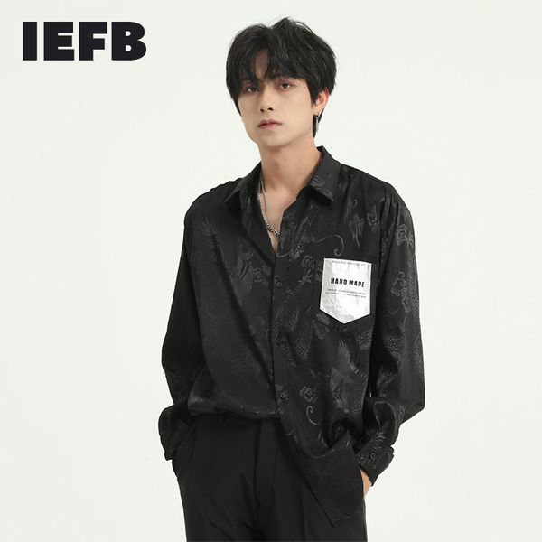 iefb men's jacquard shirt long sleeve spring casual blouse camisa masculina fashion black white with pocket 9y6176 210524, White;black
iefb men's jacquard shirt long sleeve spring casual blouse camisa masculina fashion black white with pocket 9y6176 210524, White;black