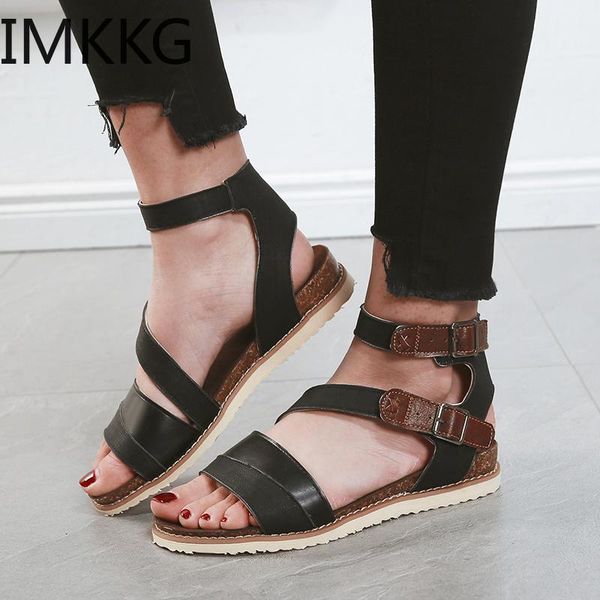 summer women's flat-bottomed pedal sandals feminina belt buckle shoes female comfort roman q00115, Black
summer women's flat-bottomed pedal sandals feminina belt buckle shoes female comfort roman q00115, Black