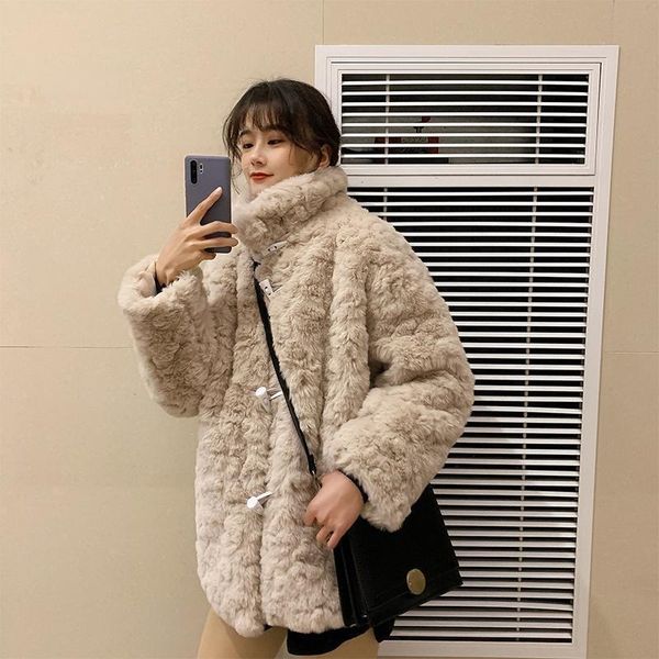 women's fur & faux coat long thick fashion autumn winter overcoat women medium teddy bear jacket knitted warm wind rex coats, Black 
women's fur & faux coat long thick fashion autumn winter overcoat women medium teddy bear jacket knitted warm wind rex coats, Black