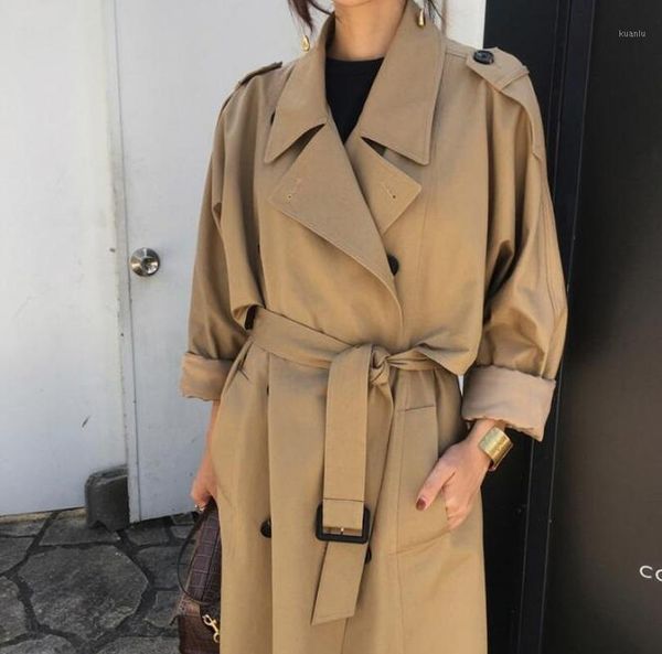 women's trench coats zcsmll khaki windbreaker spring and autumn 2021 mid-length temperament bandage waist leisure, Tan;black
women's trench coats zcsmll khaki windbreaker spring and autumn 2021 mid-length temperament bandage waist leisure, Tan;black