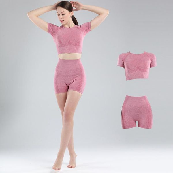yoga outfit sports short-sleeved suit running fitness tight-fitting hip shorts seamless women 2 pieces set workout gym wear
yoga outfit sports short-sleeved suit running fitness tight-fitting hip shorts seamless women 2 pieces set workout gym wear