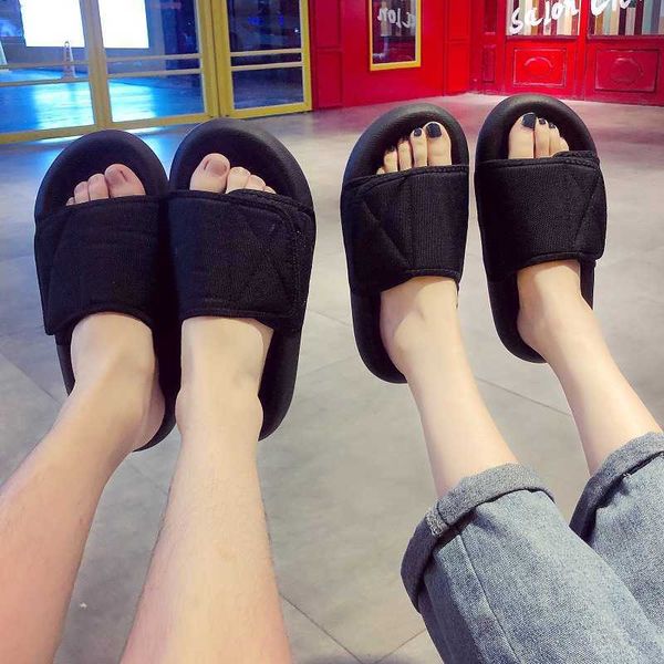 ins trendy beach slippers men's summer net red fashion wear one word slippers kan ye personality coconut bread sandals ysj, Black
ins trendy beach slippers men's summer net red fashion wear one word slippers kan ye personality coconut bread sandals ysj, Black