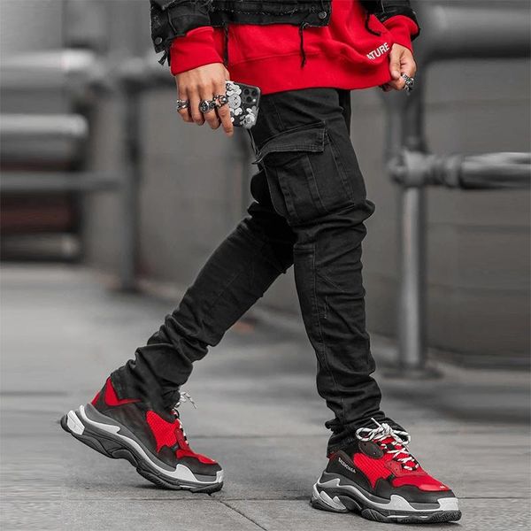 men's jeans men fashion slim fit denim trousers 2021 streetwear hip-hop style solid autumn men's casual side pockets cargo pants, Blue
men's jeans men fashion slim fit denim trousers 2021 streetwear hip-hop style solid autumn men's casual side pockets cargo pants, Blue