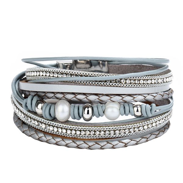 fashion pearl multilayer leather bracelet for women metal beads rhinestone leather wrap bracelets magnetic buckle bangle gift, Golden;silver
fashion pearl multilayer leather bracelet for women metal beads rhinestone leather wrap bracelets magnetic buckle bangle gift, Golden;silver