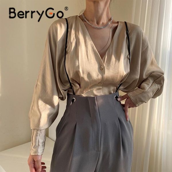 women's blouses & shirts berrygo 2021 autumn long sleeves v-neck women elegant solid color single breasted blouse hight street sale top, White
women's blouses & shirts berrygo 2021 autumn long sleeves v-neck women elegant solid color single breasted blouse hight street sale top, White