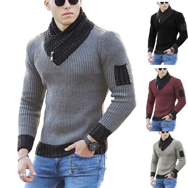 men's sweaters men casual slim knit pullover long sleeve scarf collar sweater winter wear male autumn fashion clothing trends streetwea, White;black
men's sweaters men casual slim knit pullover long sleeve scarf collar sweater winter wear male autumn fashion clothing trends streetwea, White;black