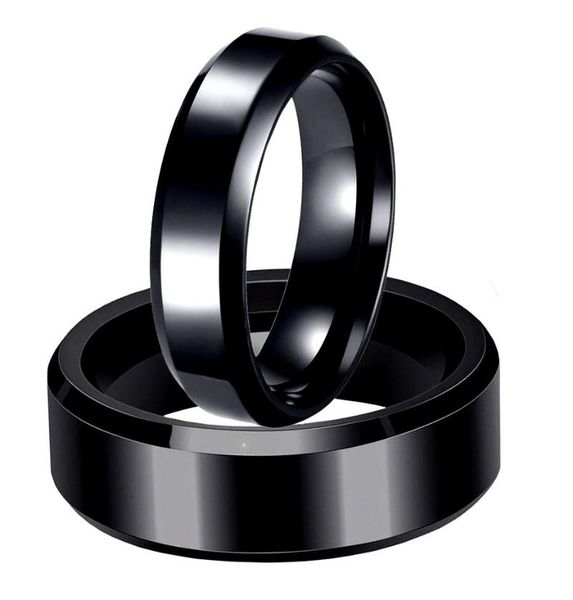wedding rings 1 pair 8mm & 6mm black plating titanium bands couples sets for men and women alliance anel ouro size, Slivery;golden 
wedding rings 1 pair 8mm & 6mm black plating titanium bands couples sets for men and women alliance anel ouro size, Slivery;golden