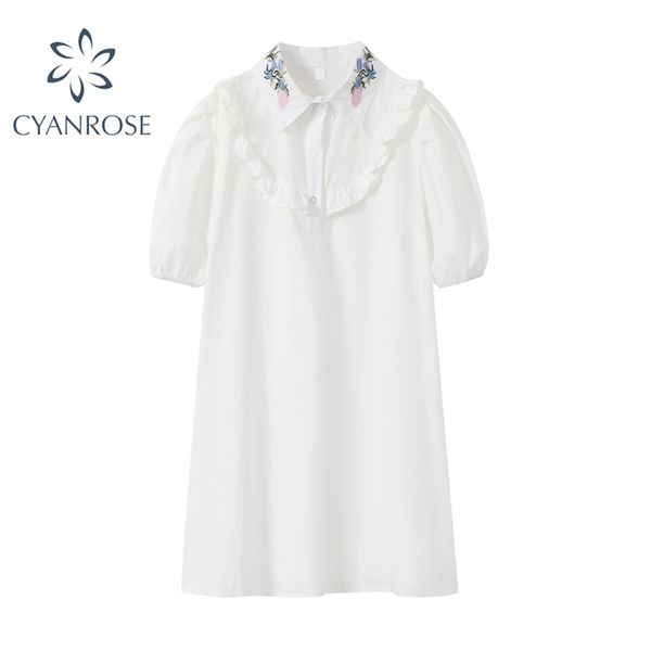 women summer fashion floral embroidery white dress streetwear puff short sleeve frcoks preppy style ins ruffle vestiods 210515, Black;gray
women summer fashion floral embroidery white dress streetwear puff short sleeve frcoks preppy style ins ruffle vestiods 210515, Black;gray