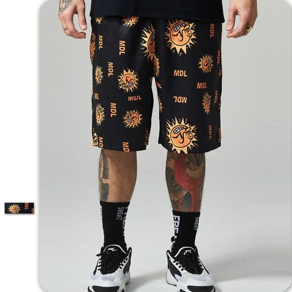 men's spring and summer shorts men tide street printing loose leisure sports beach pants, White;black
men's spring and summer shorts men tide street printing loose leisure sports beach pants, White;black