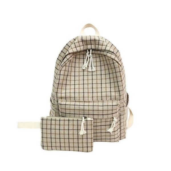 backpack style female fashion college casual sweet plaid canvas fresh zipper buckle student bag
backpack style female fashion college casual sweet plaid canvas fresh zipper buckle student bag