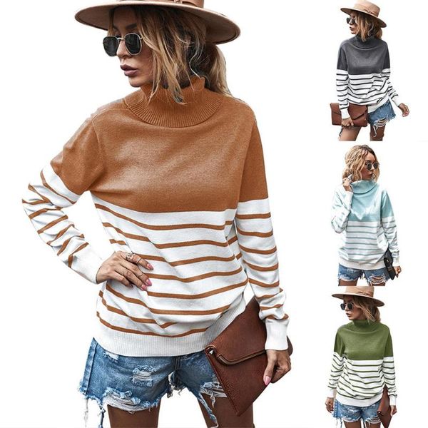 women's sweaters striped high collar pullover autumn winter casual turtle neck stripes slim sweater jumpers knitting top, White;black
women's sweaters striped high collar pullover autumn winter casual turtle neck stripes slim sweater jumpers knitting top, White;black
