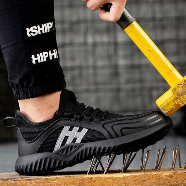 boots men's work safety shoes with steel toe cap breathable mens light indestructible puncture-proof sneakers women, Black
boots men's work safety shoes with steel toe cap breathable mens light indestructible puncture-proof sneakers women, Black