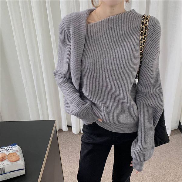 knitted comfortable brief stylish irregular women solid gentle chic basewear ol all match basic sweaters 210421, White;black
knitted comfortable brief stylish irregular women solid gentle chic basewear ol all match basic sweaters 210421, White;black