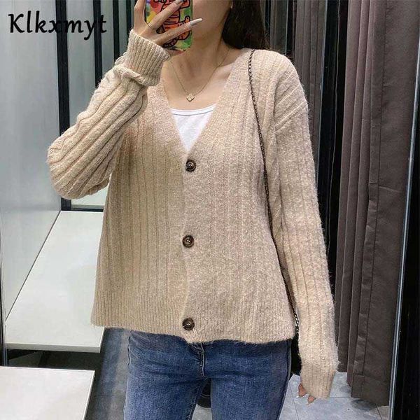 klkxmyt za women fashion soft knitted cardigan sweater vintage long sleeve v neck buttons female outerwear chic 210527, White
klkxmyt za women fashion soft knitted cardigan sweater vintage long sleeve v neck buttons female outerwear chic 210527, White