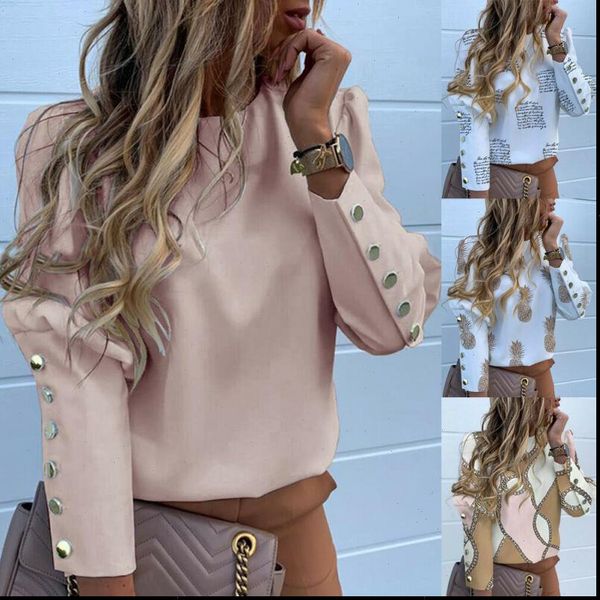 long sleeve button women shirt round neck single breasted back letter pineapple print s xxxl, White
long sleeve button women shirt round neck single breasted back letter pineapple print s xxxl, White