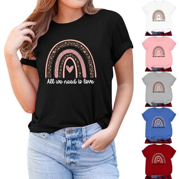 women o-neck tshirts leopard rainbow printing t-shirt short sleeve casual loose oversize summer clothing women's, White
women o-neck tshirts leopard rainbow printing t-shirt short sleeve casual loose oversize summer clothing women's, White