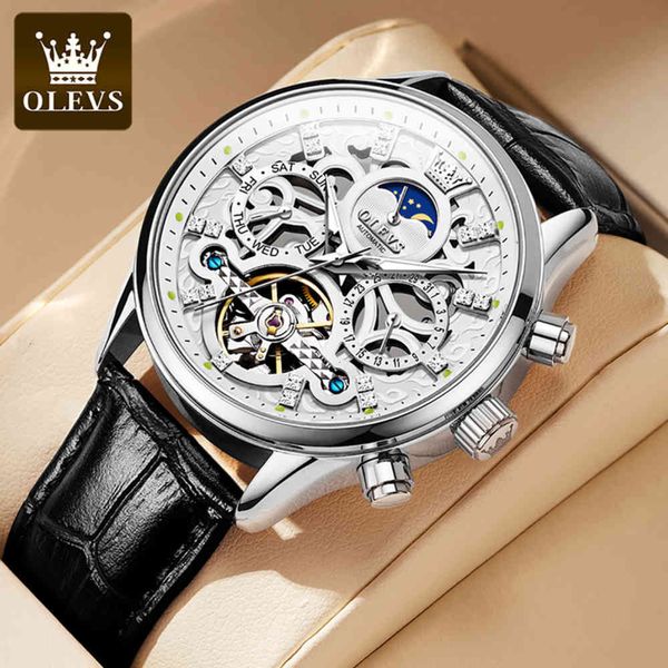 watch olevs originele horloges voor mannen automatische mechanische moon phase waterdichte luxe merk sport casual lederen horloge, Slivery;brown
watch olevs originele horloges voor mannen automatische mechanische moon phase waterdichte luxe merk sport casual lederen horloge, Slivery;brown