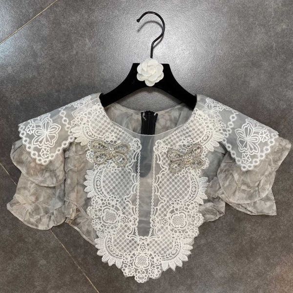 faop summer design short ruffled sleeve o neck bow lace patchwork tank crop gb513 210709, White
faop summer design short ruffled sleeve o neck bow lace patchwork tank crop gb513 210709, White