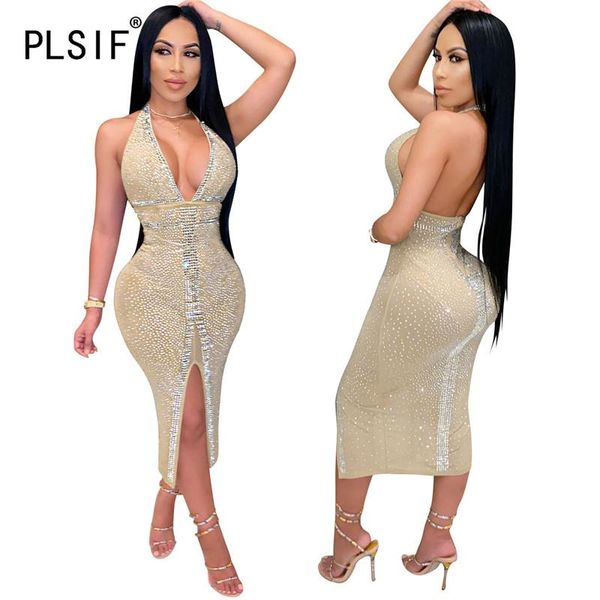 women diamonds elegant dress sleeveless club party midi female vestidos backless wear casual dresses, Black;gray
women diamonds elegant dress sleeveless club party midi female vestidos backless wear casual dresses, Black;gray