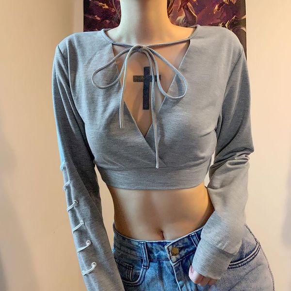 women's t-shirt product retro girl hyuna style v-neck sweater with long sleeves wild thin top, White
women's t-shirt product retro girl hyuna style v-neck sweater with long sleeves wild thin top, White