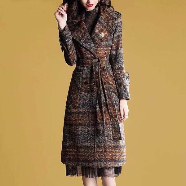 women's wool & blends 2022 fashion plaid double breasted woolen coat women plus size long sleeve coats woman elegant slim outwear mujer, Black
women's wool & blends 2022 fashion plaid double breasted woolen coat women plus size long sleeve coats woman elegant slim outwear mujer, Black