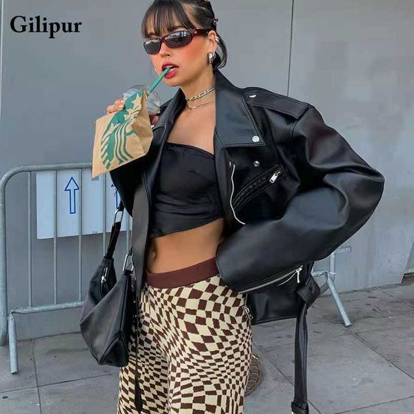 faux leather jacket women casual pu loose motorcycle jackets female streetwear winter oversized coat korean chic spring fall 211011, Black
faux leather jacket women casual pu loose motorcycle jackets female streetwear winter oversized coat korean chic spring fall 211011, Black