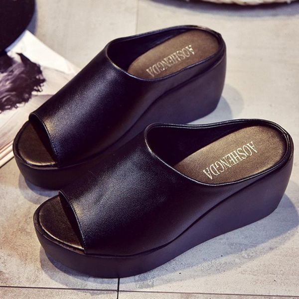 women sandals platform slippers wedge pu leather mules open toe slides shoes summer size high heels white black
women sandals platform slippers wedge pu leather mules open toe slides shoes summer size high heels white black
