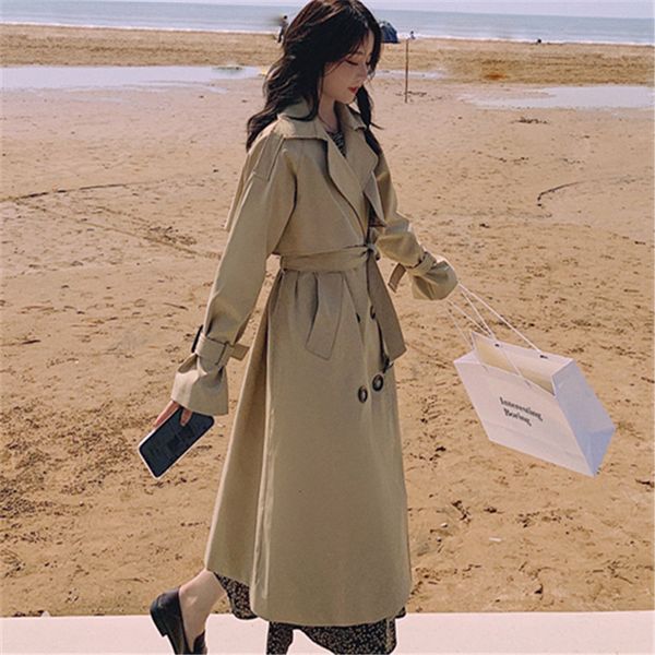 women's trench coats spring autumn khaki long coat women vintage double breasted temperament windbreaker ladies overcoat loose out, Tan;black
women's trench coats spring autumn khaki long coat women vintage double breasted temperament windbreaker ladies overcoat loose out, Tan;black