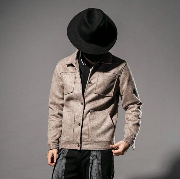 men's jackets autumn winter brand fashion trend coat korean slim casual short suede dark flowers lapel jacket for men, Black;brown
men's jackets autumn winter brand fashion trend coat korean slim casual short suede dark flowers lapel jacket for men, Black;brown