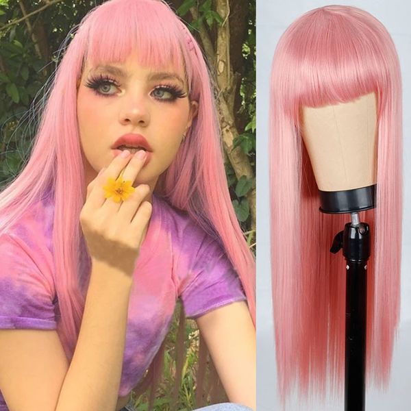 pink brown gray long straight hair with bangs heat resistant synthetic hair wigs ombre color two tone cosplay wigs for women, Black
pink brown gray long straight hair with bangs heat resistant synthetic hair wigs ombre color two tone cosplay wigs for women, Black