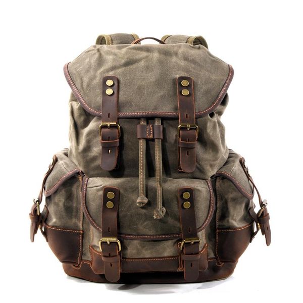 outdoor bags men waxed canvas male lapbackpack traveling school for teenagers pack casual rucksack travel daypack
outdoor bags men waxed canvas male lapbackpack traveling school for teenagers pack casual rucksack travel daypack
