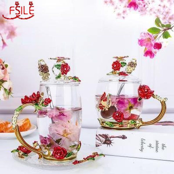 exquisite enamel color water cup glass rose flower set heat-resistant tea personalized gift wine glasses
exquisite enamel color water cup glass rose flower set heat-resistant tea personalized gift wine glasses