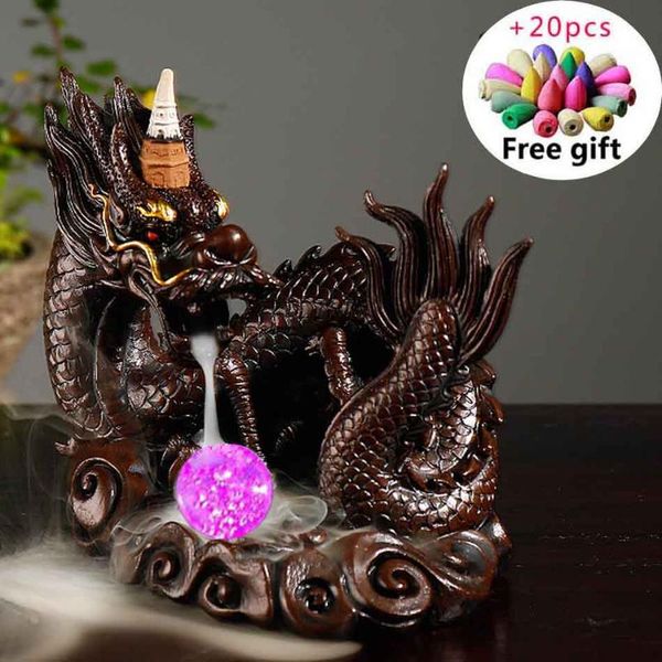 dragon backflow incense burner resin smoke waterfall holder censer with 20pcs cones home decoration craft fragrance lamps
dragon backflow incense burner resin smoke waterfall holder censer with 20pcs cones home decoration craft fragrance lamps