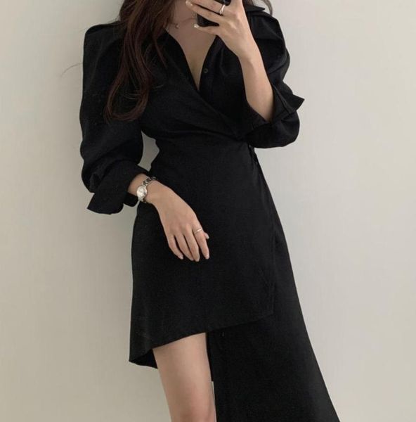 casual dresses office lady korean summer mini dress women elegant single breasted irregular chiffon vintage chic z483, Black;gray
casual dresses office lady korean summer mini dress women elegant single breasted irregular chiffon vintage chic z483, Black;gray