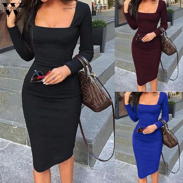 casual dresses womail dress women 2021 vintage solid square neck long sleeve party elegant workwear holiday evening 827, Black;gray
casual dresses womail dress women 2021 vintage solid square neck long sleeve party elegant workwear holiday evening 827, Black;gray