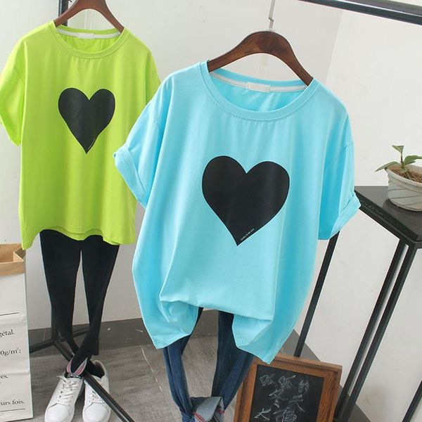 women's t-shirt summer women quality cotton casual t shirt short sleeve ultra soft crewneck heart printed basic tee large size, White
women's t-shirt summer women quality cotton casual t shirt short sleeve ultra soft crewneck heart printed basic tee large size, White