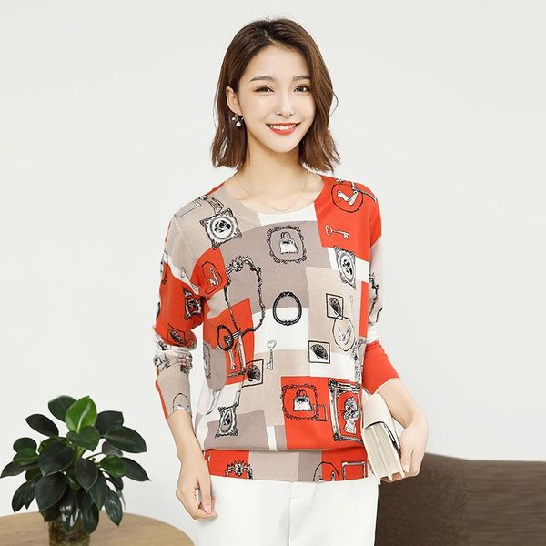 women's sweaters feiyao printed knitted clothes contrast pattern sweater casual sunscreen long-sleeved pullover, White;black
women's sweaters feiyao printed knitted clothes contrast pattern sweater casual sunscreen long-sleeved pullover, White;black