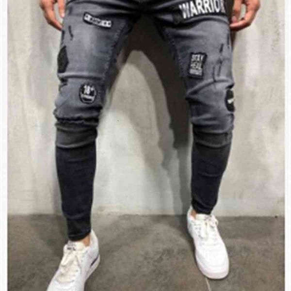 men's jeans badge emblem design mens clothing ripped black pencil pants male rap jean wc3n, Blue
men's jeans badge emblem design mens clothing ripped black pencil pants male rap jean wc3n, Blue