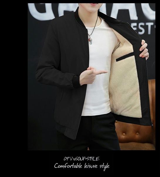 men's jackets winter bomber jacket zipper warm and velvet casual streetwear korean style slim handsome clothi, Black;brown
men's jackets winter bomber jacket zipper warm and velvet casual streetwear korean style slim handsome clothi, Black;brown