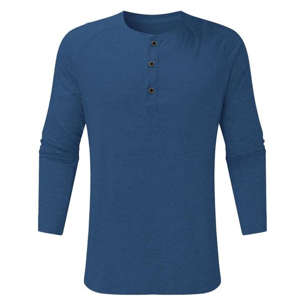 men's t-shirts autumn long sleeve jacket casual basic solid color button bottoming round neck cotton clothing, White;black 
men's t-shirts autumn long sleeve jacket casual basic solid color button bottoming round neck cotton clothing, White;black