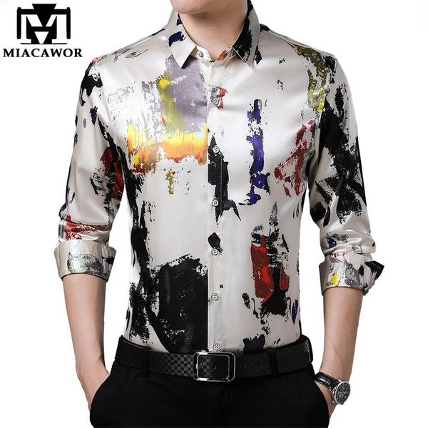men's casual shirts miacawor brand shirt men slim fit long sleeve mens fashion print camisa masculina clothes c652, White;black
men's casual shirts miacawor brand shirt men slim fit long sleeve mens fashion print camisa masculina clothes c652, White;black