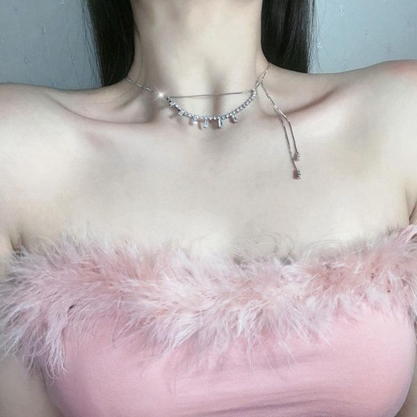 chokers simple crystal sparkling smile clavicle chain necklace women light luxury wedding jewelry accessories, Golden;silver
chokers simple crystal sparkling smile clavicle chain necklace women light luxury wedding jewelry accessories, Golden;silver