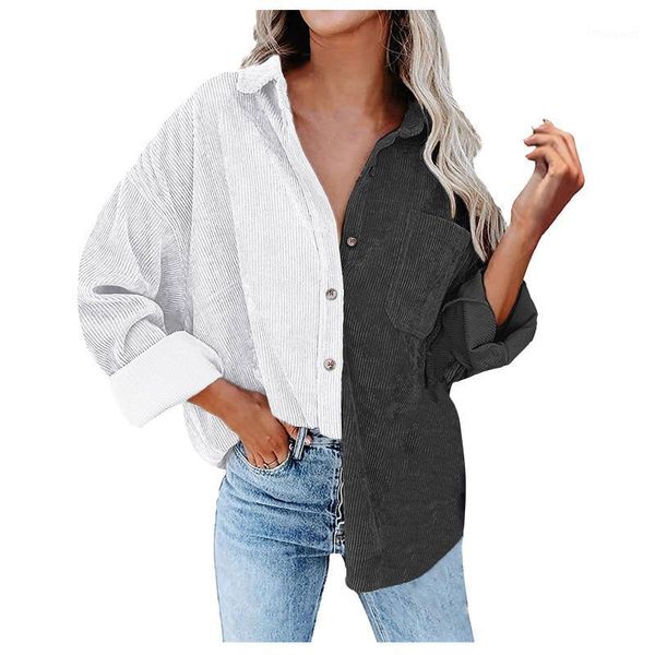 women's jackets corduroy jacket coat for women 2021 autumn casual lapel single-breasted color blocking blouse loose female outerwear ch, Black;brown
women's jackets corduroy jacket coat for women 2021 autumn casual lapel single-breasted color blocking blouse loose female outerwear ch, Black;brown