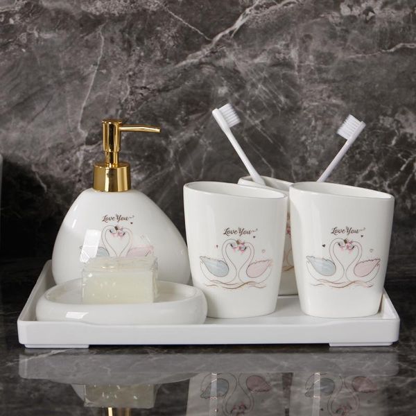 bath accessory set creative swan european style bathroom 6-piece household ceramic toiletries couple toothbrushing cup lotion bottle
bath accessory set creative swan european style bathroom 6-piece household ceramic toiletries couple toothbrushing cup lotion bottle